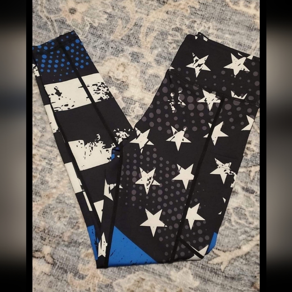 Thin blue line leggings